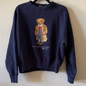 Ralph Lauren Dark Blue Sweater with Bear Motif